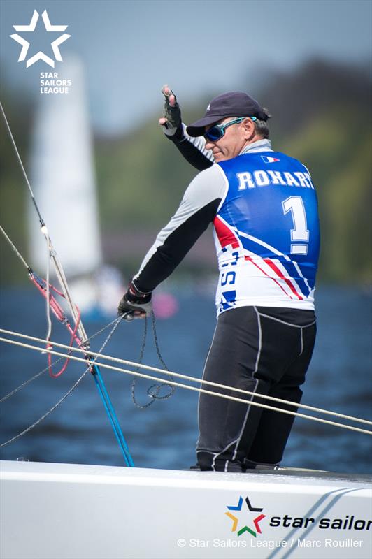 Xavier Rohart on day 4 of the SSL City Grand Slam: Hamburg photo copyright Marc Rouiller / SSL taken at Norddeutscher Regatta Verein and featuring the Star class