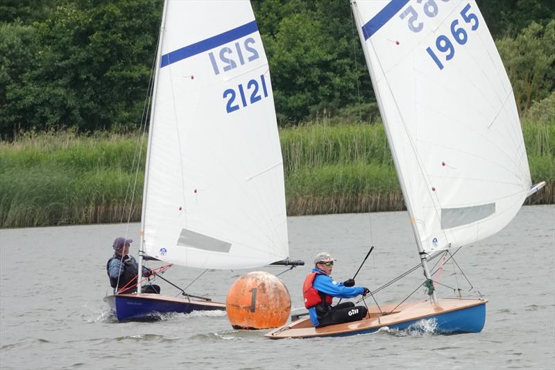 Nathan Clark leading Ian Bradley during Race 2 of the HD Sails Southern Paddle Series at Waveney & Oulton Broad photo copyright Karen Langston taken at Waveney & Oulton Broad Yacht Club and featuring the Streaker class