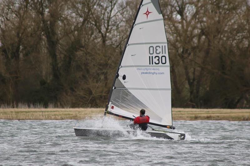 Tim Hand reaching during the Supernova open at Haversham photo copyright Carolyn Hand taken at Haversham Sailing Club and featuring the Supernova class