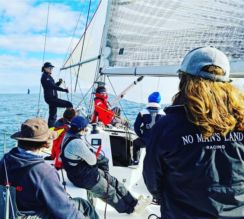 Sal Balharrie and her all female crew onboard Sydney 38 No Man's Land under spinnaker - photo © Sal Balharrie