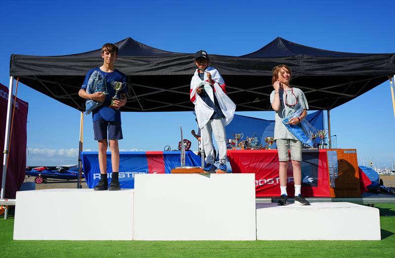 4.2 National Podium during the 2024 Noble Marine ITCA Topper Nationals photo copyright Lotte Johnson / www.lottejohnson.com taken at Weymouth & Portland Sailing Academy and featuring the Topper class