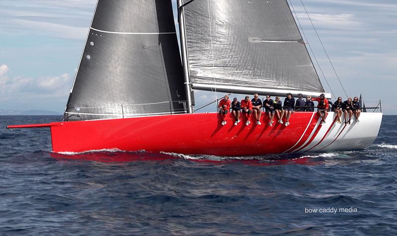 Nanoq aka Red Bandit in action photo copyright Bow Caddy Media taken at Société Nautique de Saint-Tropez and featuring the TP52 class