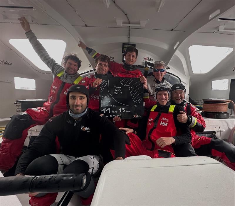 Sodebo Ultim 3 - celebrating rounding the Cape of Good Hope - Jules Verne Trophy record attempt - December 2024 - photo © Team Sodebo