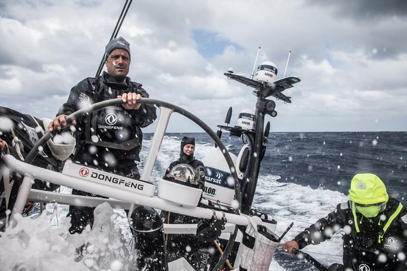 Leg 4, Melbourne to Hong Kong, day 03 on board Dongfeng. Nice down wind conditions heading north. Franck Cammas helming photo copyright Martin Keruzore / Volvo Ocean Race taken at  and featuring the Volvo One-Design class