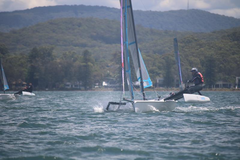 Glenn Foley, the 1 up winner from Bundaberg, covering George Owen from the Sunshine Coast photo copyright Paul Bellamy taken at Speers Point Amateur Sailing Club and featuring the Weta class