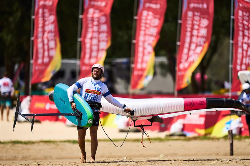 Francesco Cappuzzo racks up a very good set of qualifying scores - 2024 WingFoil Racing World Cup China, Day 2 photo copyright IWSA media / Robert Hajduk taken at  and featuring the Wing Foil class