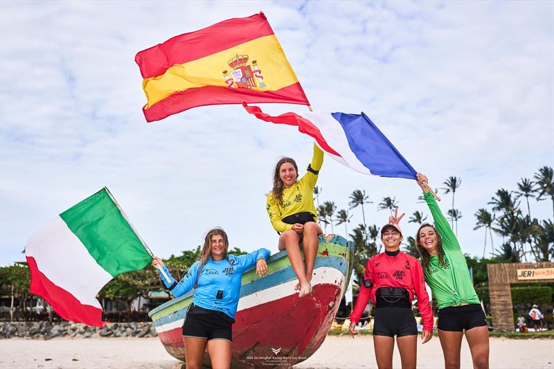 Who cares about homework on a day like this! Nia on top of the world - 2024 WingFoil Racing World Cup Brazil - photo © IWSA media/ Robert Hajduk